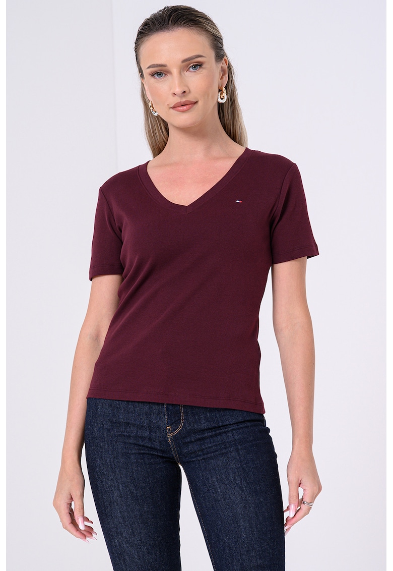 Слим тениска с шпиц Tommy Hilfiger