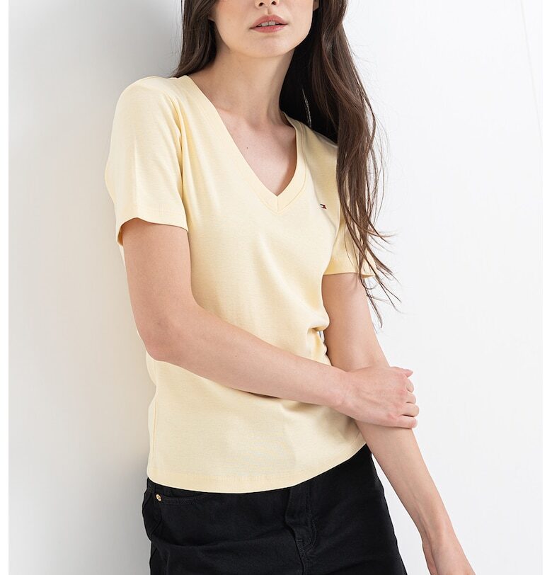 Слим тениска с шпиц Tommy Hilfiger