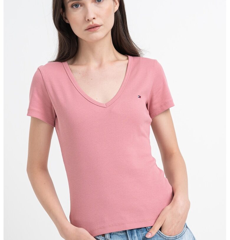 Слим тениска с шпиц Tommy Jeans