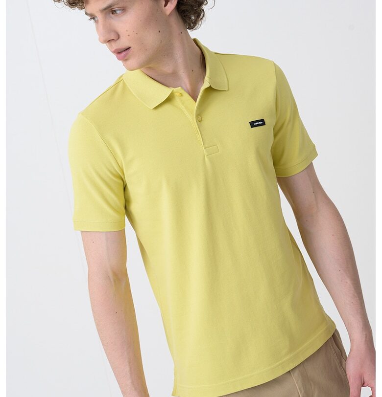 Слим тениска с яка CALVIN KLEIN