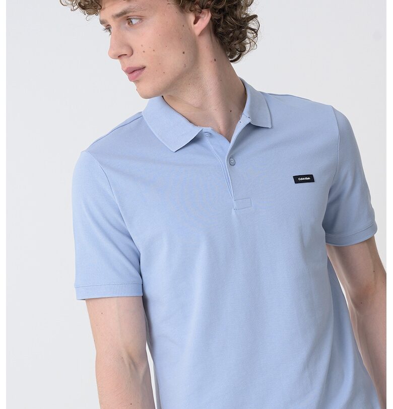 Слим тениска с яка CALVIN KLEIN