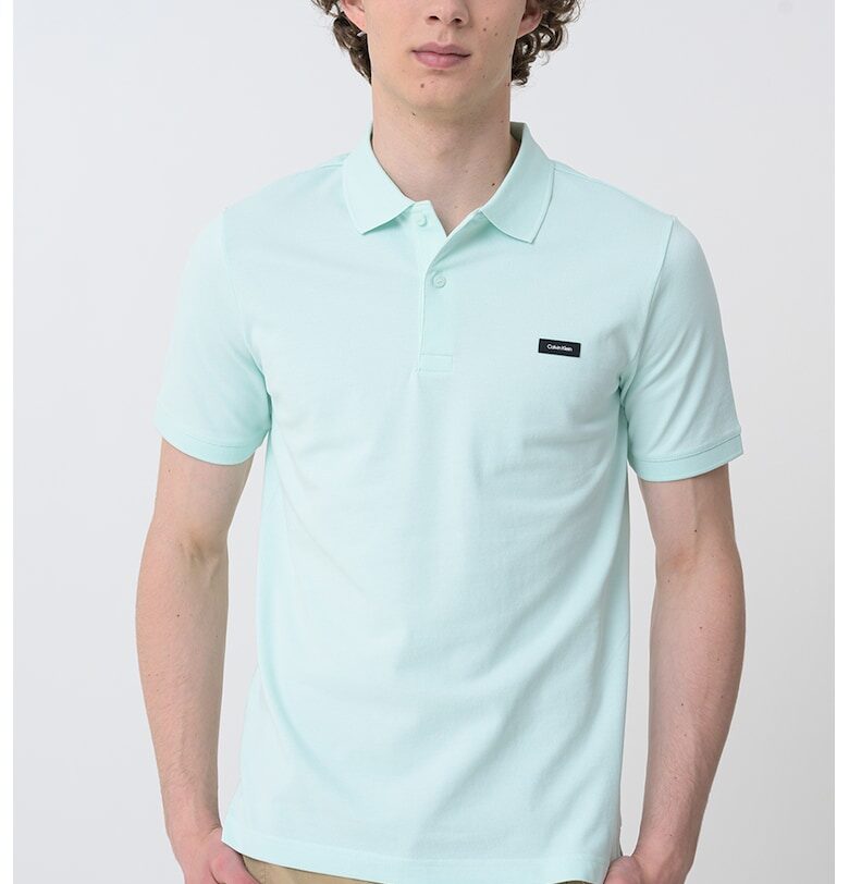 Слим тениска с яка CALVIN KLEIN