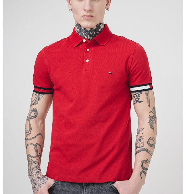 Слим тениска с яка Tommy Hilfiger