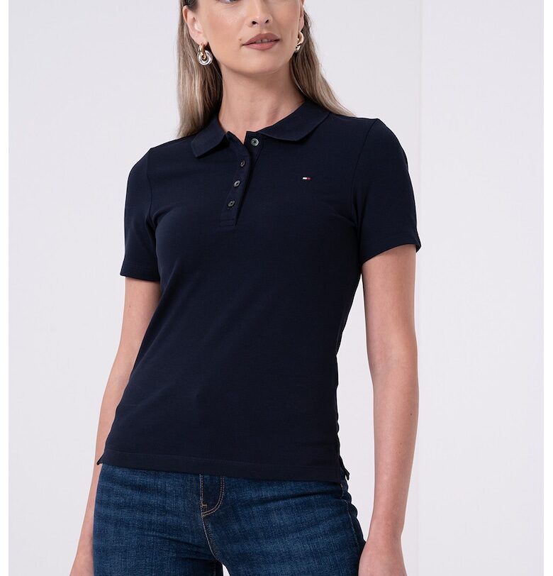 Слим тениска с яка Tommy Hilfiger