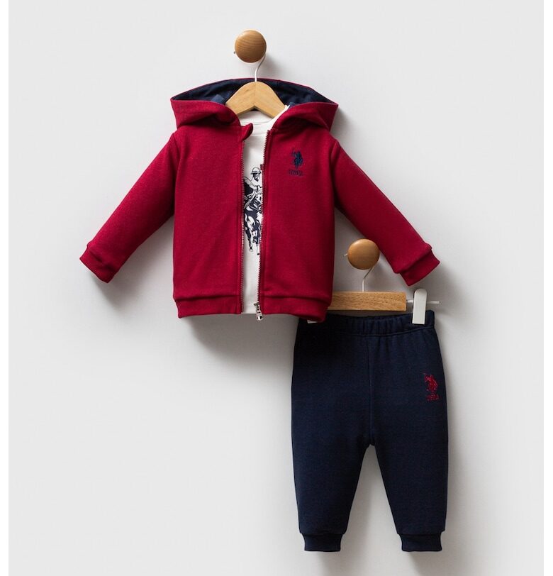 Спортен екип в цветен блок - 3 части US Polo Assn