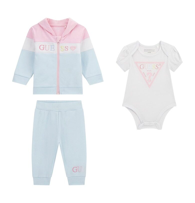 Спортен екип и боди с лого - 3 части GUESS KIDS