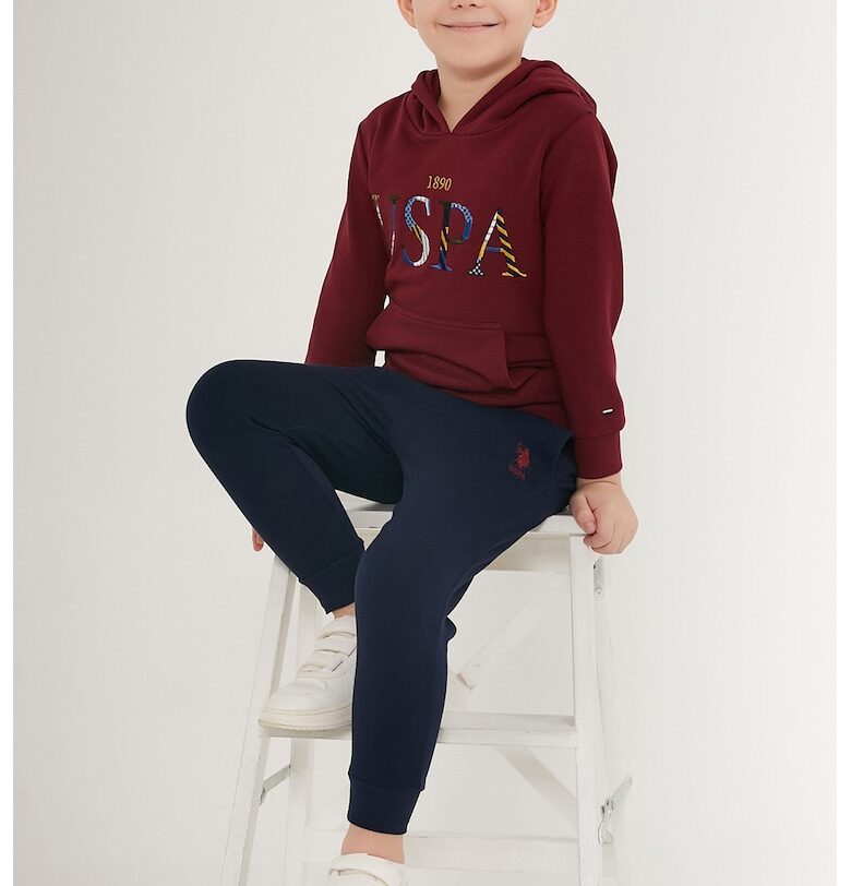 Спортен екип с джоб кенгуру и качулка US Polo Assn