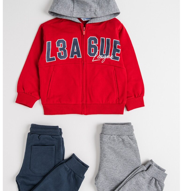 Спортен панталон с надписи и худи с цип - 3 части Mayoral