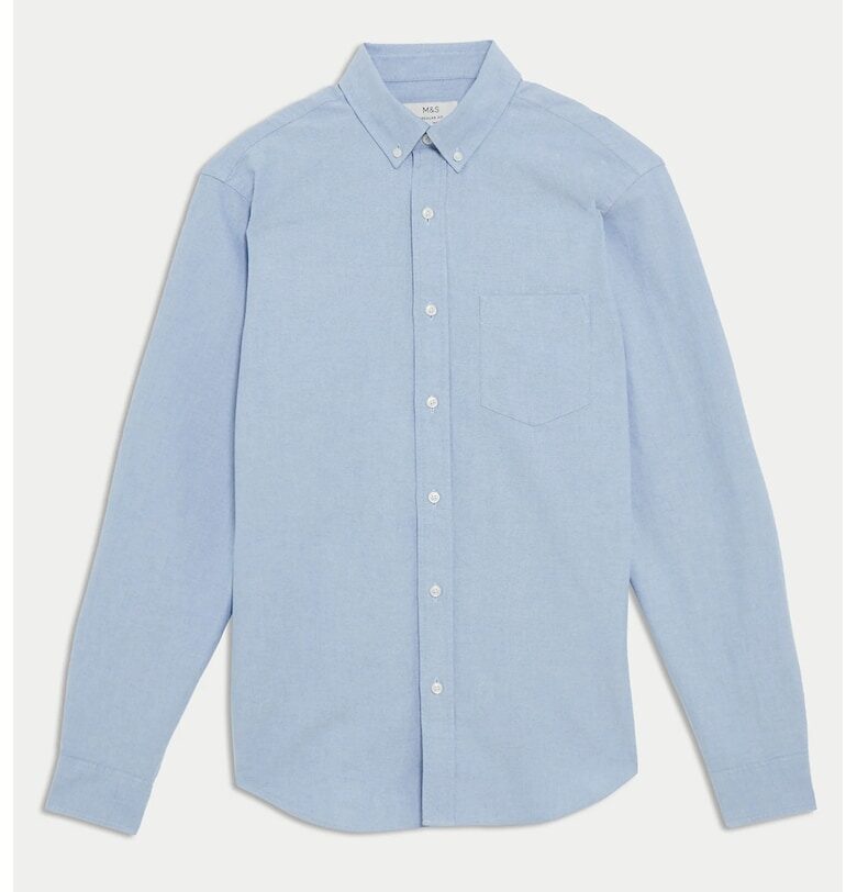 Стандартна памучна риза Marks  Spencer
