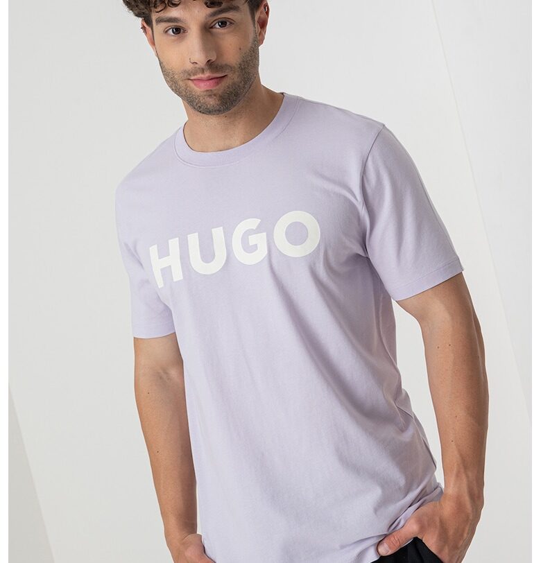 Стандартна тениска Dulivio с гумирано лого HUGO