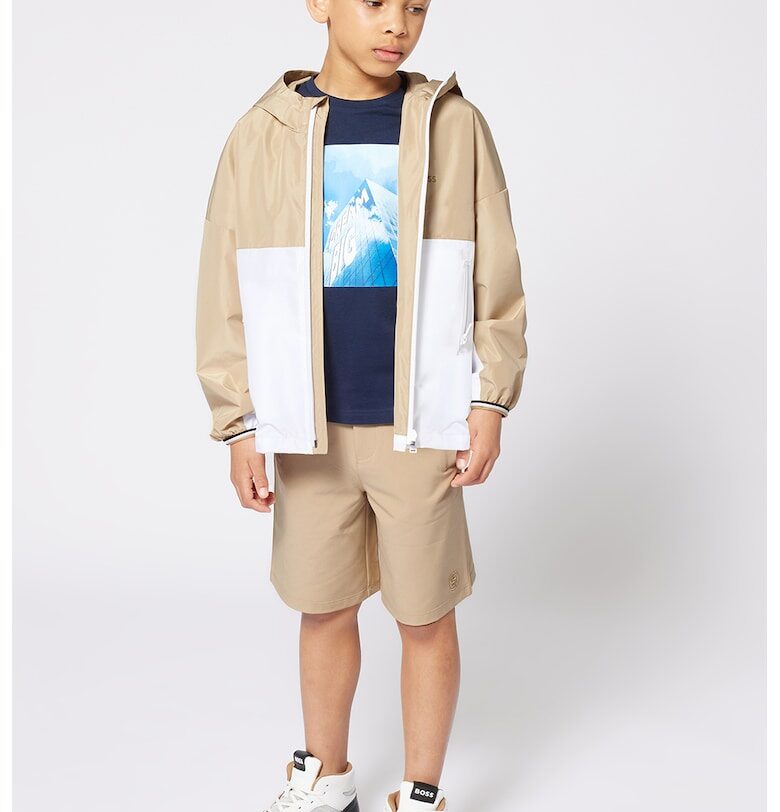 Яке с качулка и цветен блок BOSS Kidswear