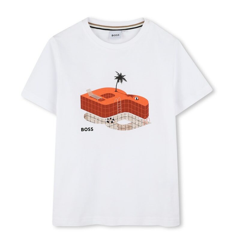 Стандартна тениска с графична шарка BOSS Kidswear