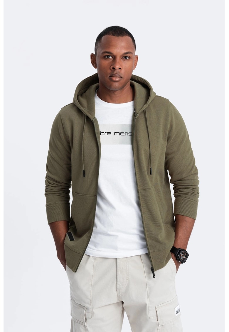 Суитчър  OM-SSBZ-0160 - Мъжки - С цип - С качулка OMBRE