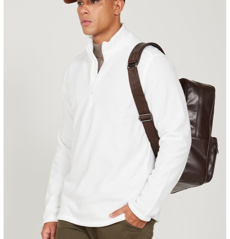 Суитшърт от полар с къс цип ACCo