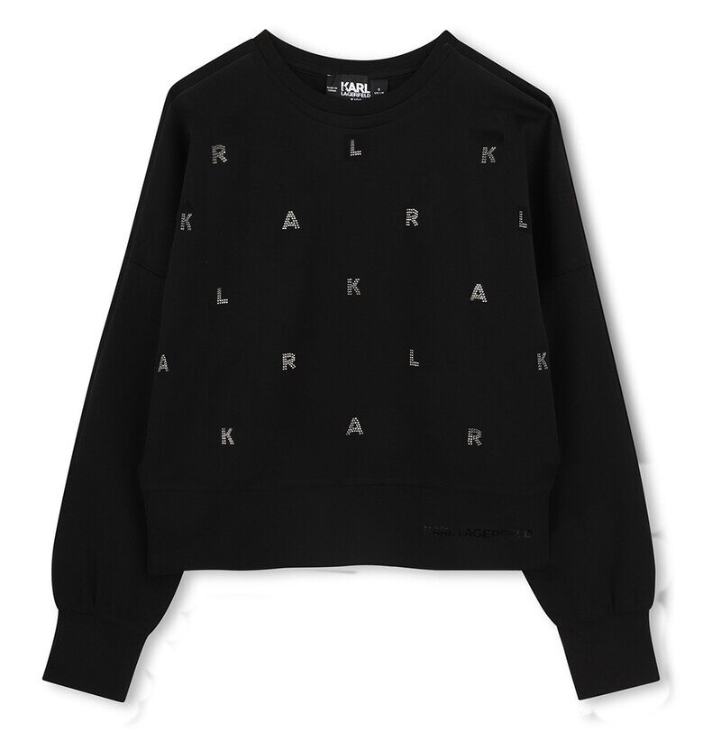 Суитшърт с декоративни камъни KARL LAGERFELD KIDS