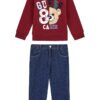 Суитшърт с дизайн 2в1 и дънки - 2 части GUESS KIDS