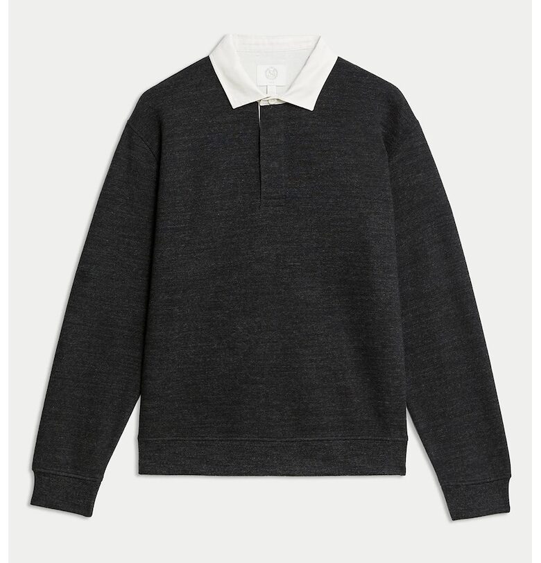 Суитшърт с контрастна яка Marks  Spencer