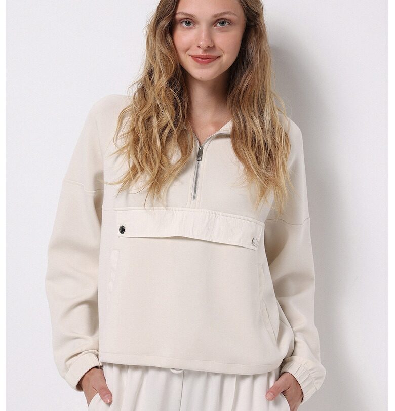 Суитшърт с модал и къс цип COLINS