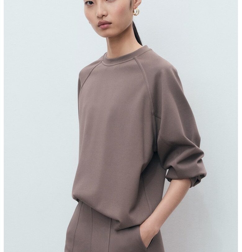 Суитшърт с овално деколте и ръкави реглан Mango