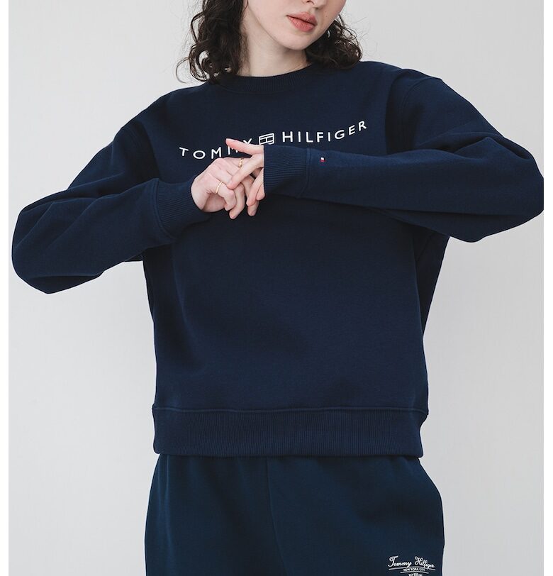 Суитшърт с овално деколте с лого Tommy Hilfiger
