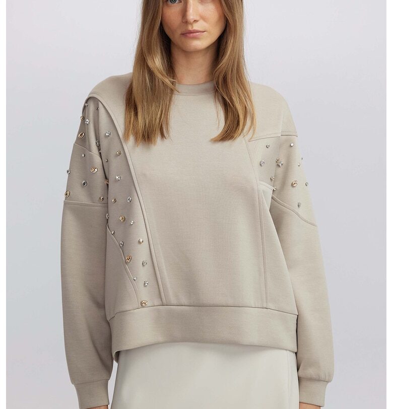 Суитшърт с овално деколте с мъниста Ipekyol