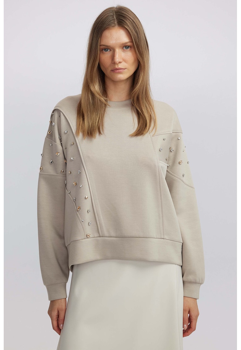 Суитшърт с овално деколте с мъниста Ipekyol