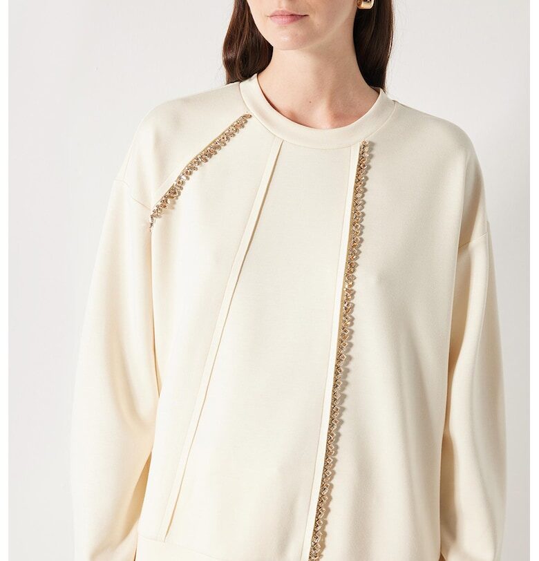 Суитшърт с паднали ръкави и декоративни камъни Ipekyol