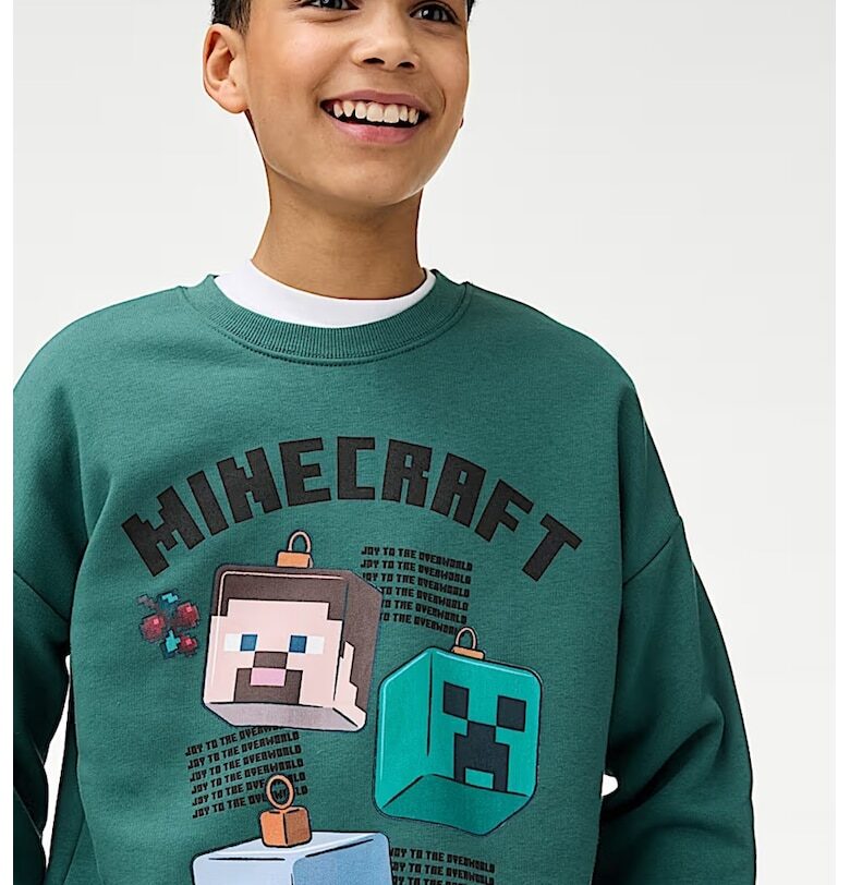 Суитшърт с паднали ръкави и принт Marks  Spencer