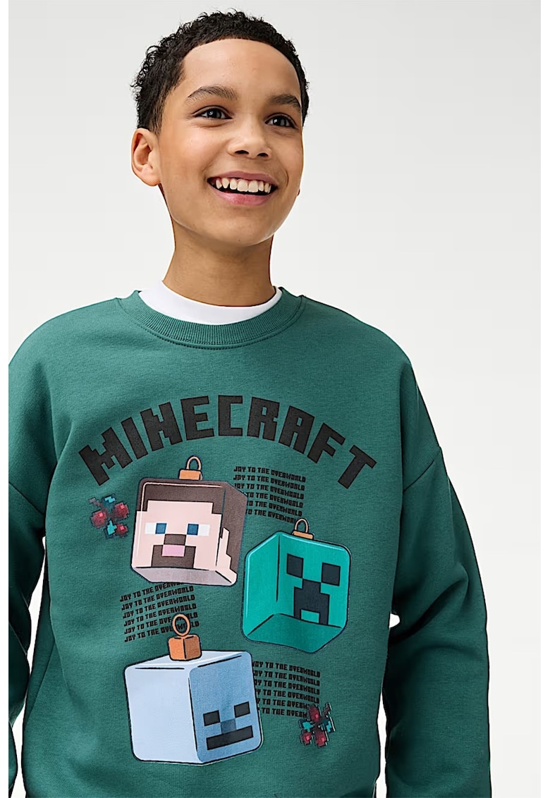 Суитшърт с паднали ръкави и принт Marks  Spencer