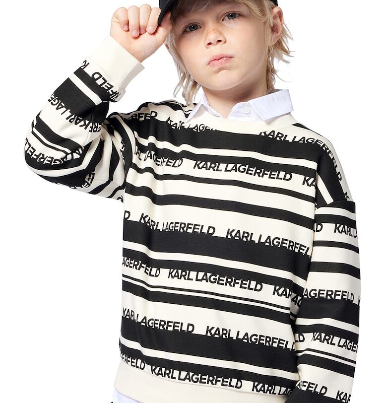 Суитшърт с памук и лого KARL LAGERFELD KIDS
