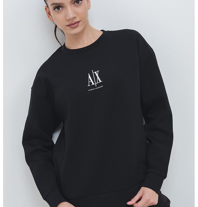 Суитшърт с памук с овално деколте ARMANI EXCHANGE