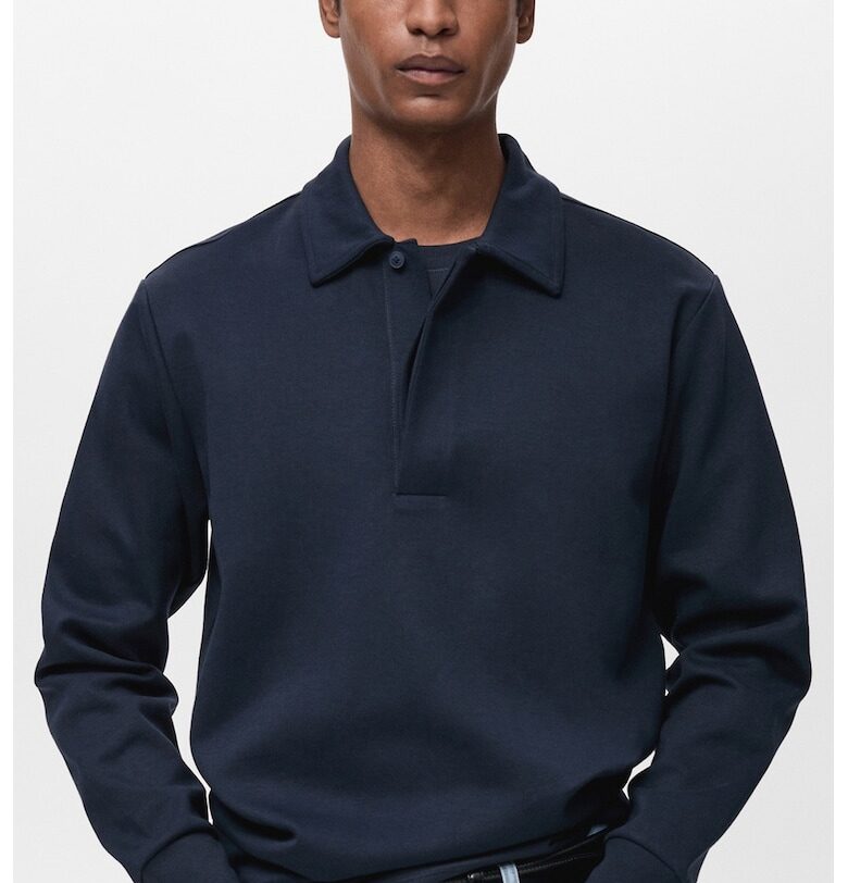 Суитшърт с памук с яка Mango