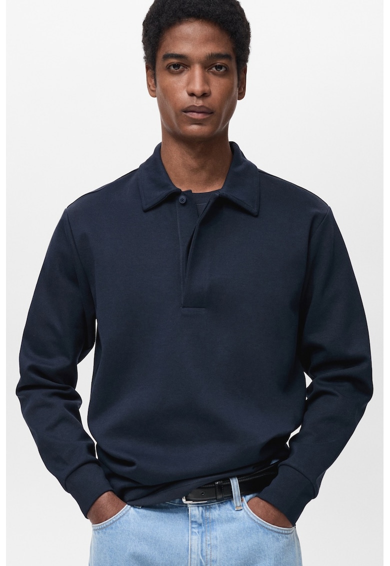 Суитшърт с памук с яка Mango