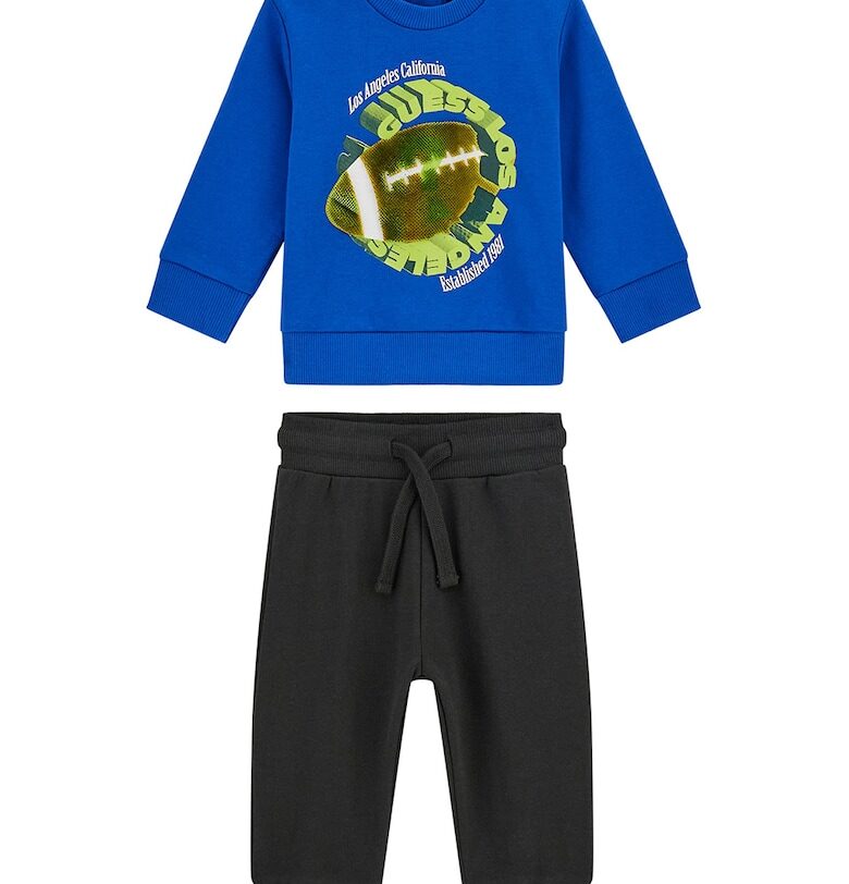 Суитшърт с принт и спортен панталон с връзка - 2 части GUESS KIDS