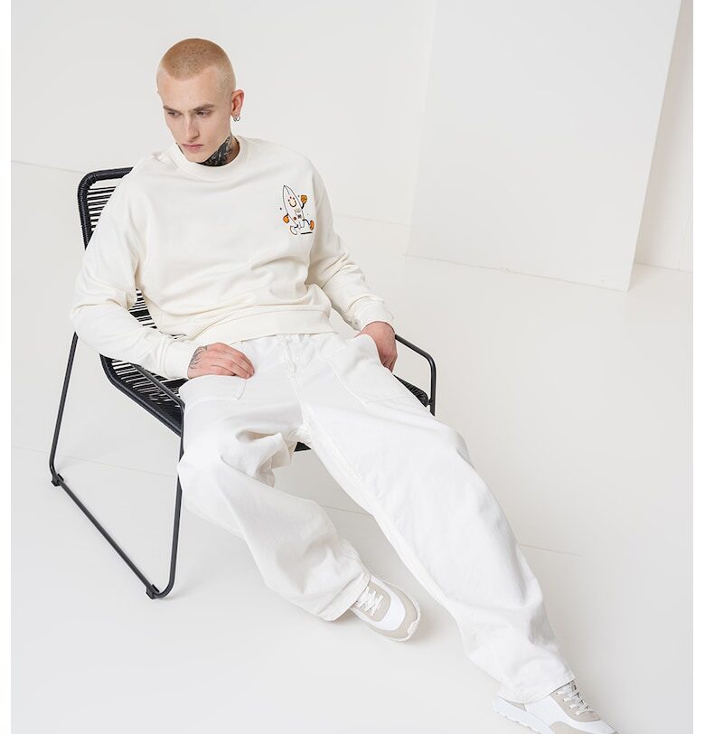 Суитшърт с рипсени маншети HUGO