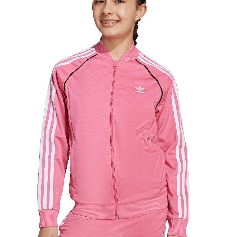 Суитшърт с цип и бродирано лого adidas Originals