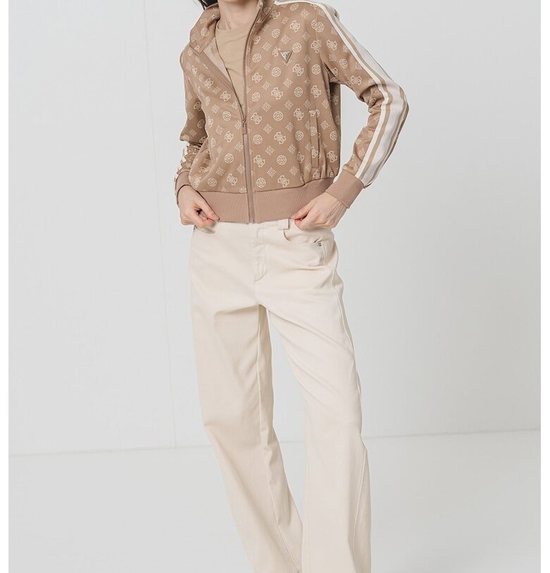 Суитшърт с цип и монограм GUESS