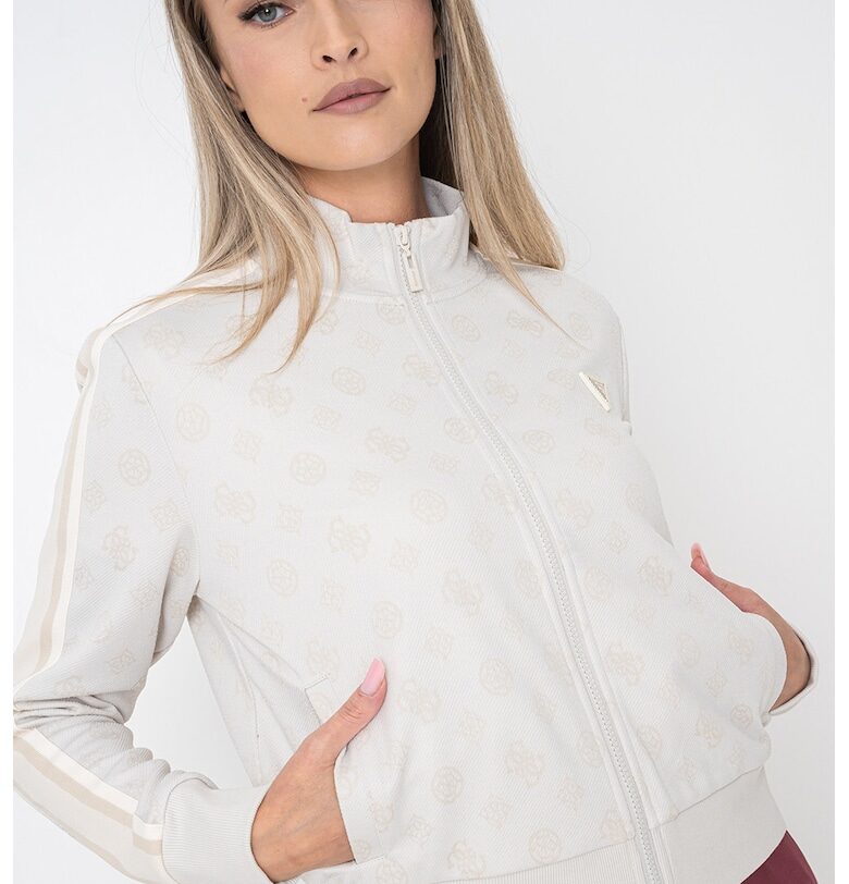 Суитшърт с цип и монограм GUESS