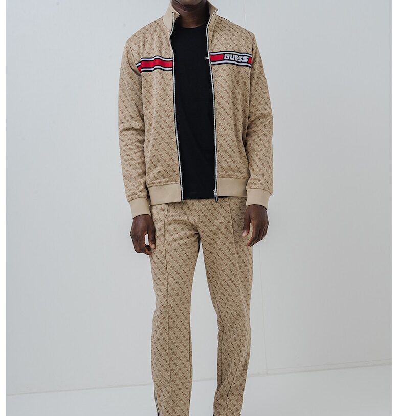 Суитшърт с цип - монограм и миди яка GUESS