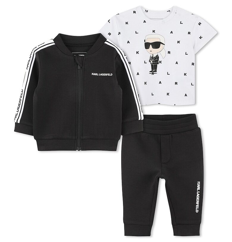 Суитшърт с цип - тениска и панталон - 3 части KARL LAGERFELD KIDS
