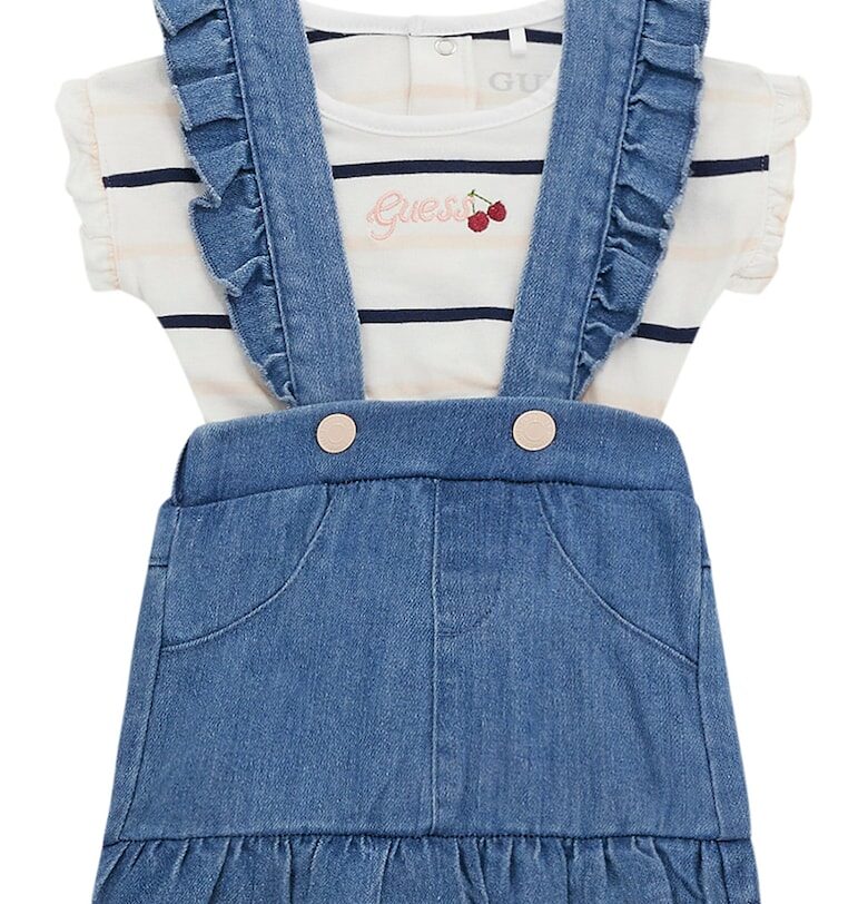 Сукман от деним и раирано боди - 2 части GUESS KIDS