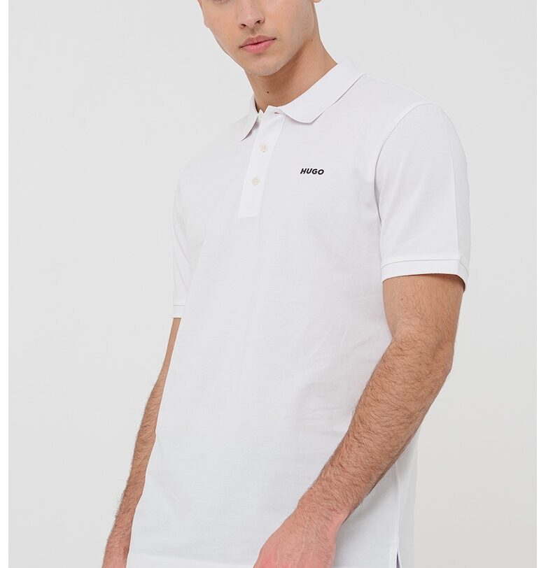 Тениска Donos от памучно пике с яка HUGO