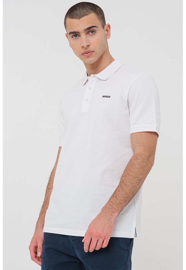 Тениска Donos от памучно пике с яка HUGO