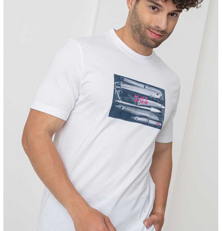 Тениска Dune с овално деколте и принт BOSS