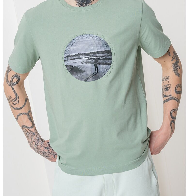 Тениска Heritage с памук и фотопринт BOSS