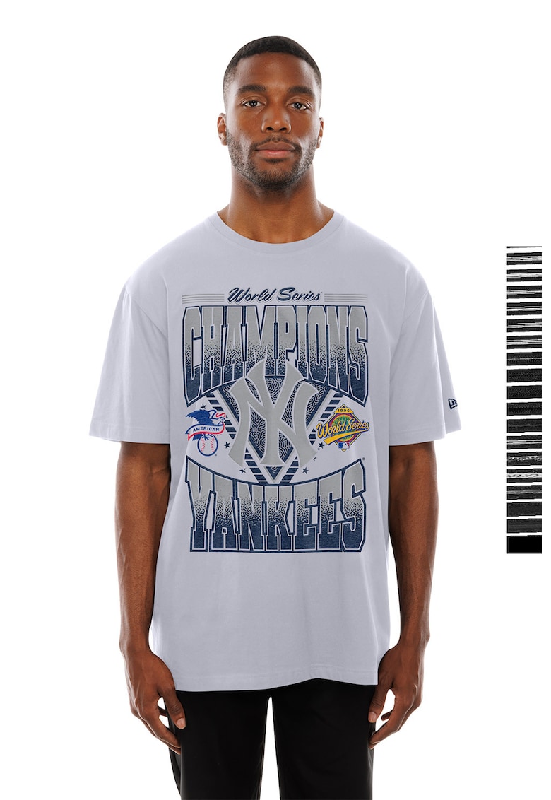 Тениска New York Yankees World Series Champions - Бял - Пепеляво сиво - Тъмносин - New Era