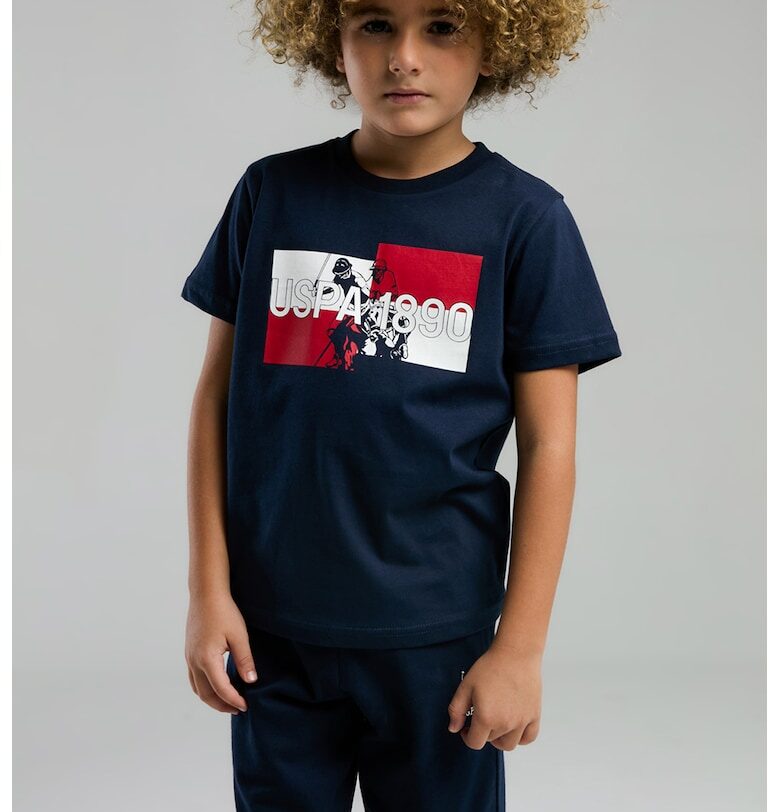 Тениска и шорти от памук с лого - 2 части US Polo Assn