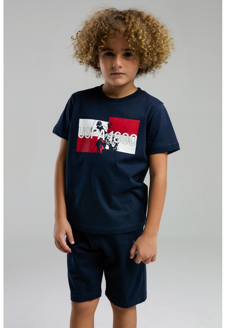 Тениска и шорти от памук с лого - 2 части US Polo Assn