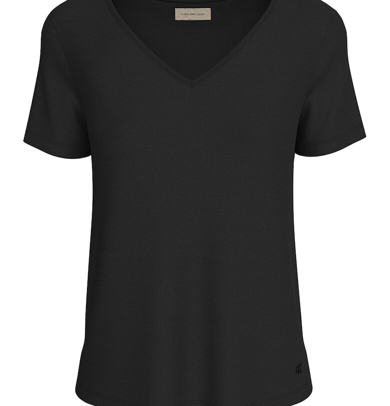 Тениска от лиосел с шпиц CALVIN KLEIN JEANS