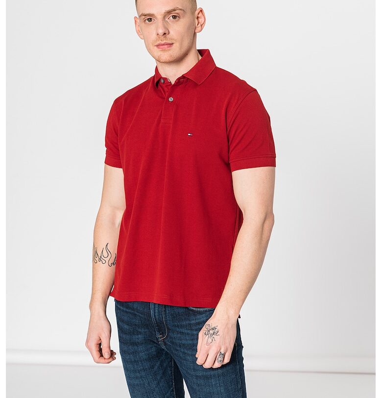 Тениска от органичен памук с яка Tommy Hilfiger